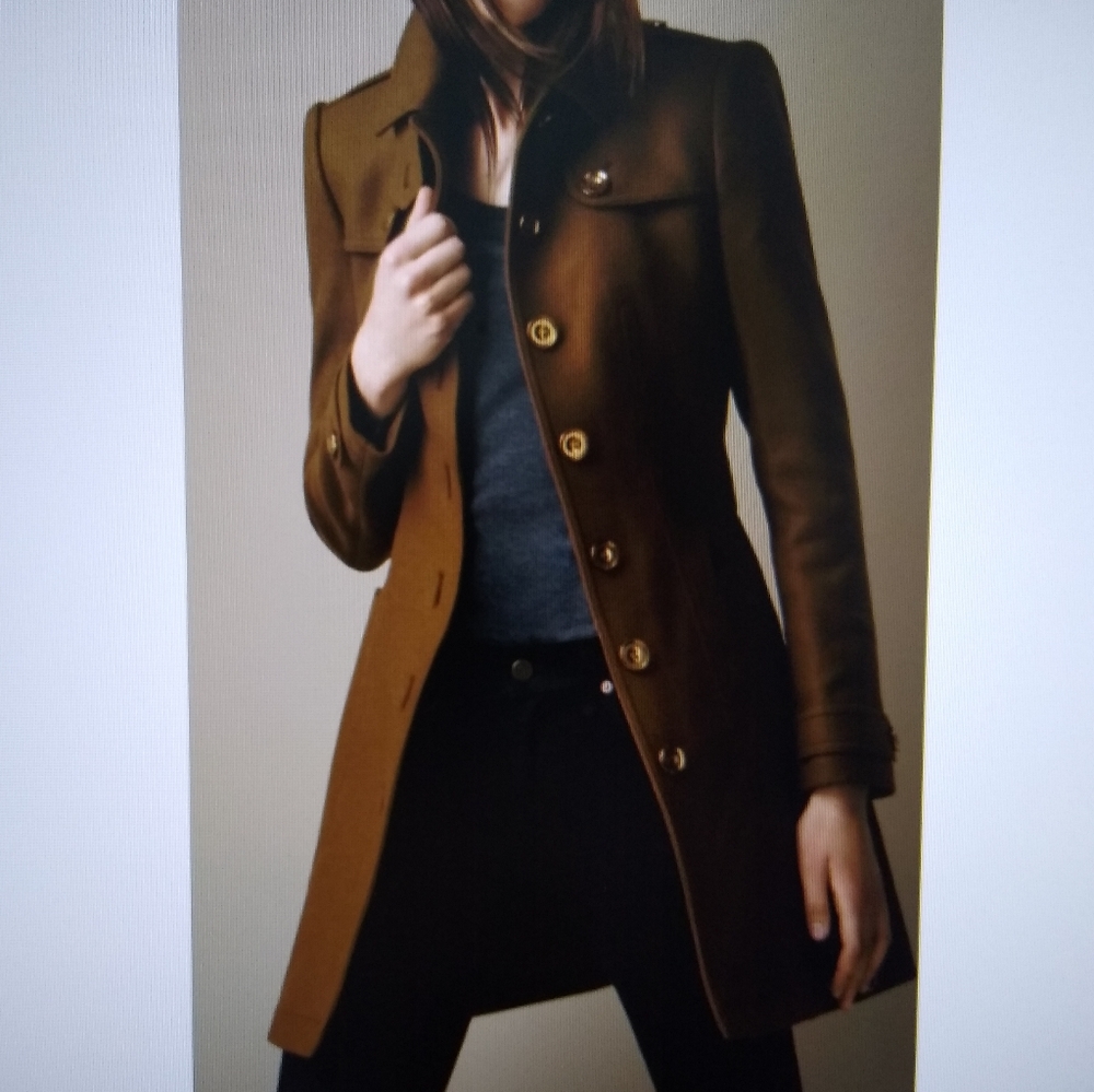 NWT BURBERRY WOOL CASHMERE BLEND COAT UK12 US 10 - Picture 3 of 14